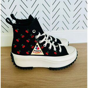 🍒Converse Run Star Hike Hi Men Shoes Sz 5 Platform Cherry Embroidered A08113C🍒
